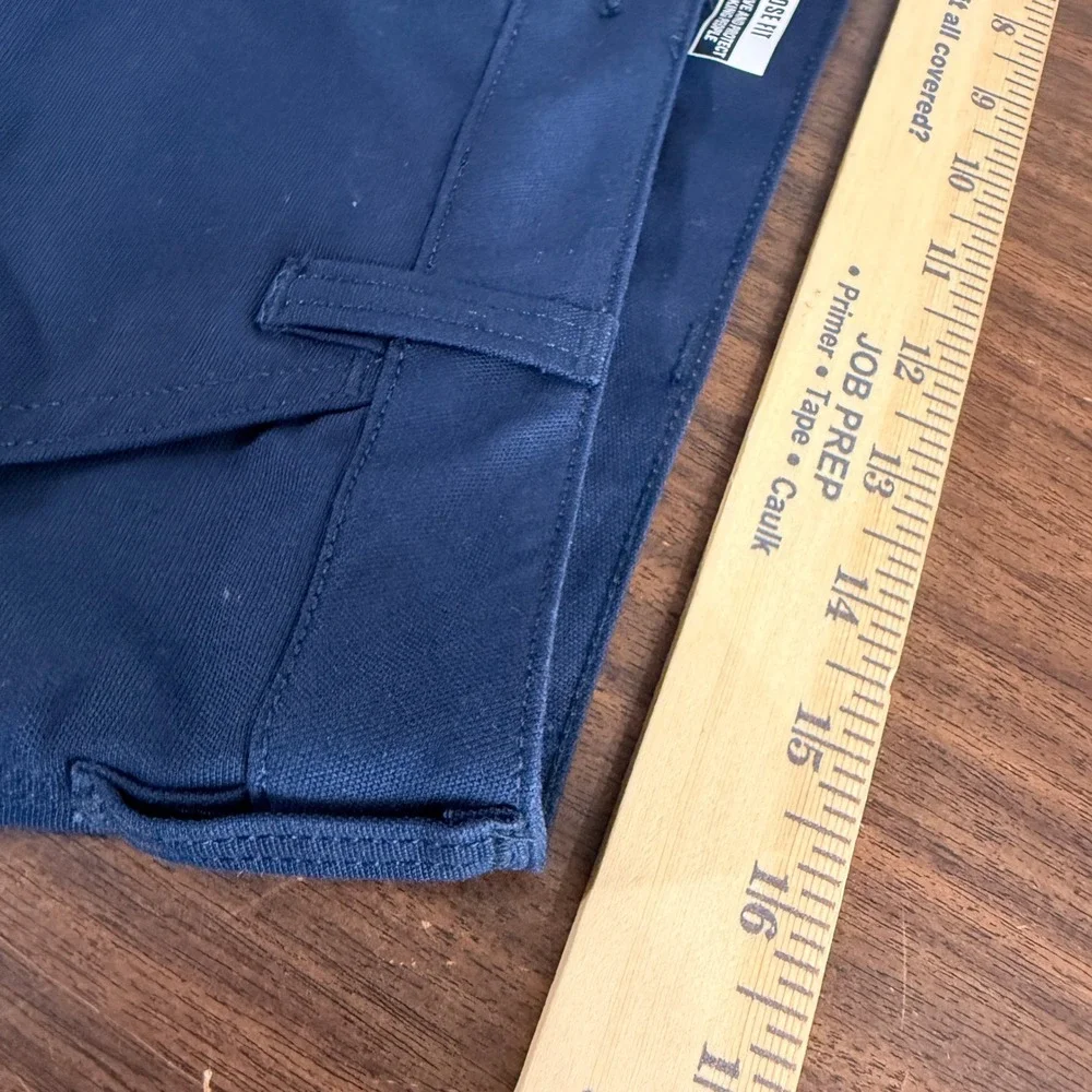 NEW Carhartt Work Pant Women 10 Short Blue Rugged Flex Canvas BN3109-W